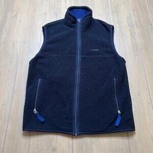 Patagonia Synchilla Fleece Vest Black Blue Zip Vintage USA Men’s Medium outdoors